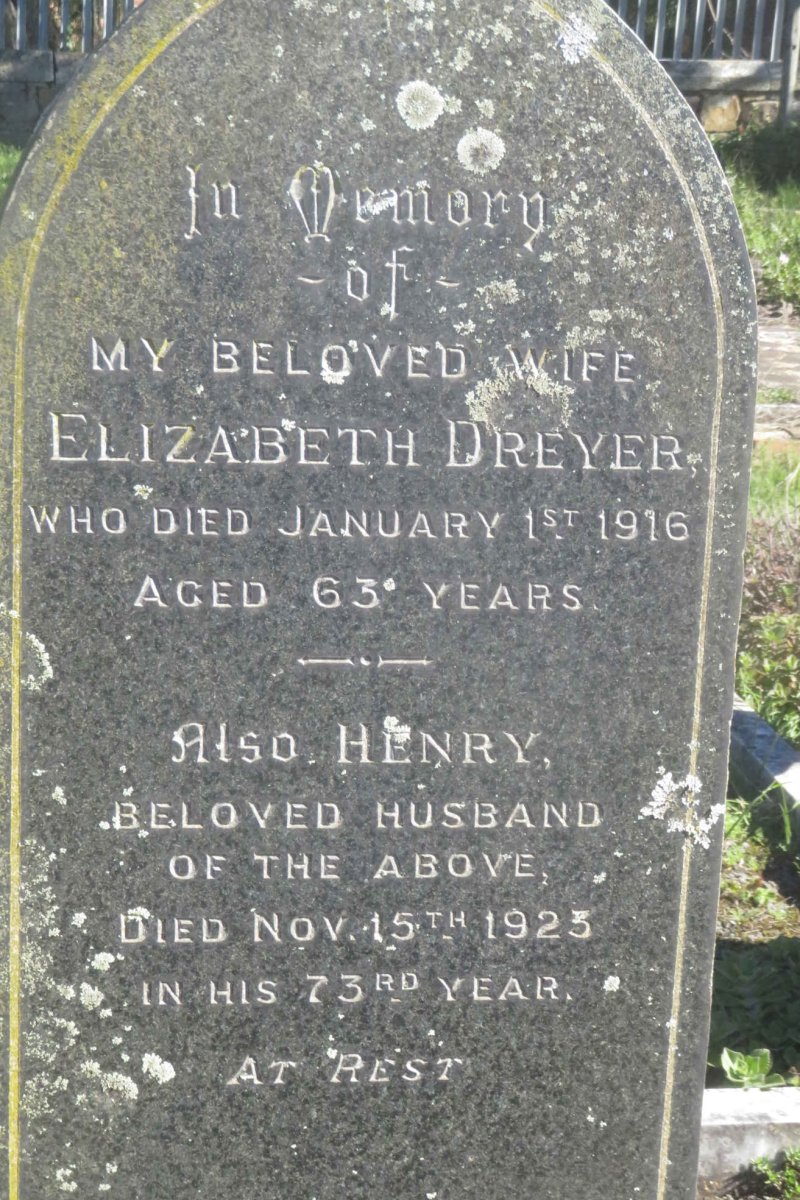 DREYER Henry -1923 &amp; Elizabeth -1916