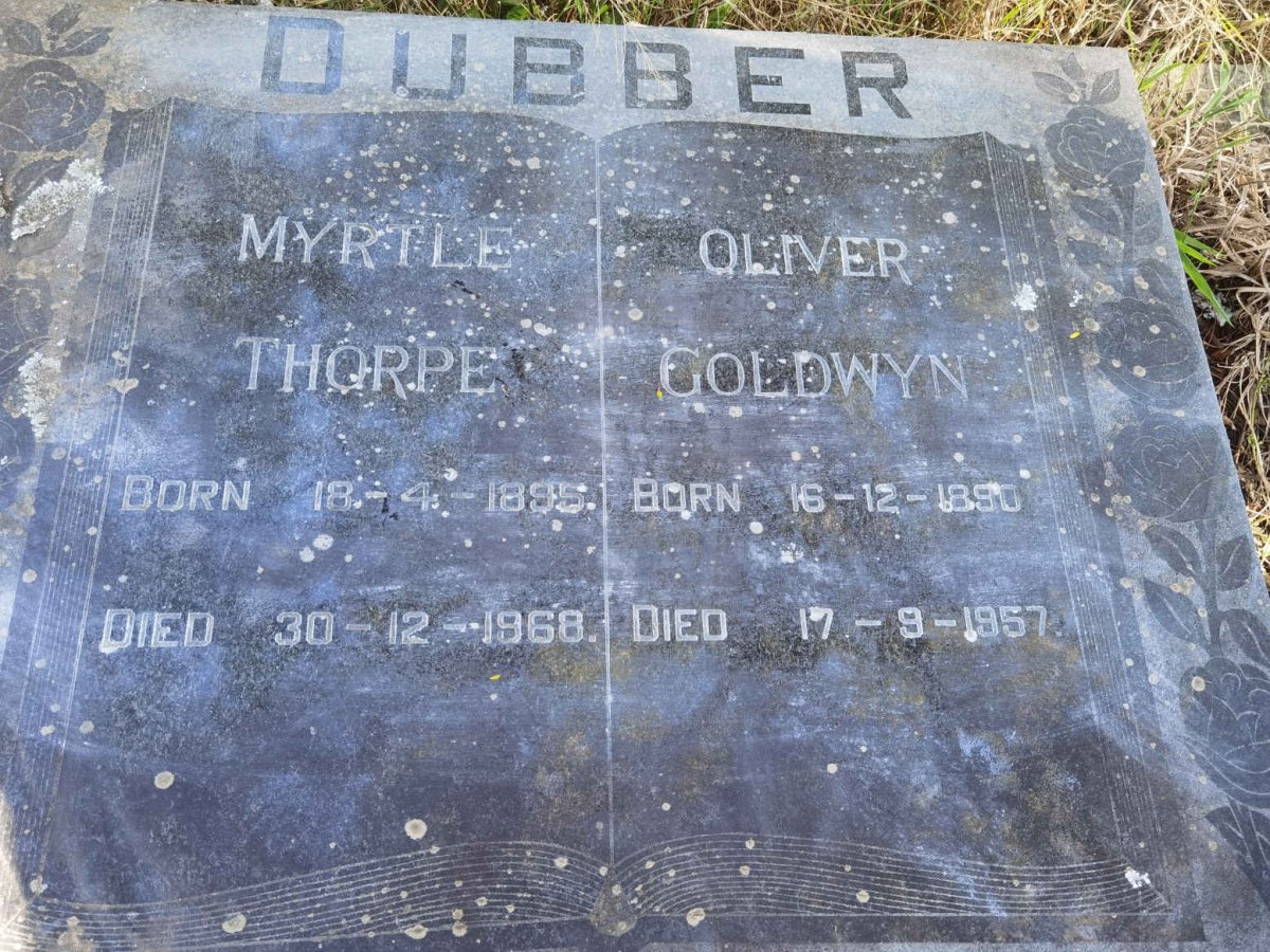 DUBBER Oliver Goldwyn 1890-1957 &amp; Myrtle Thorpe 1895-1968