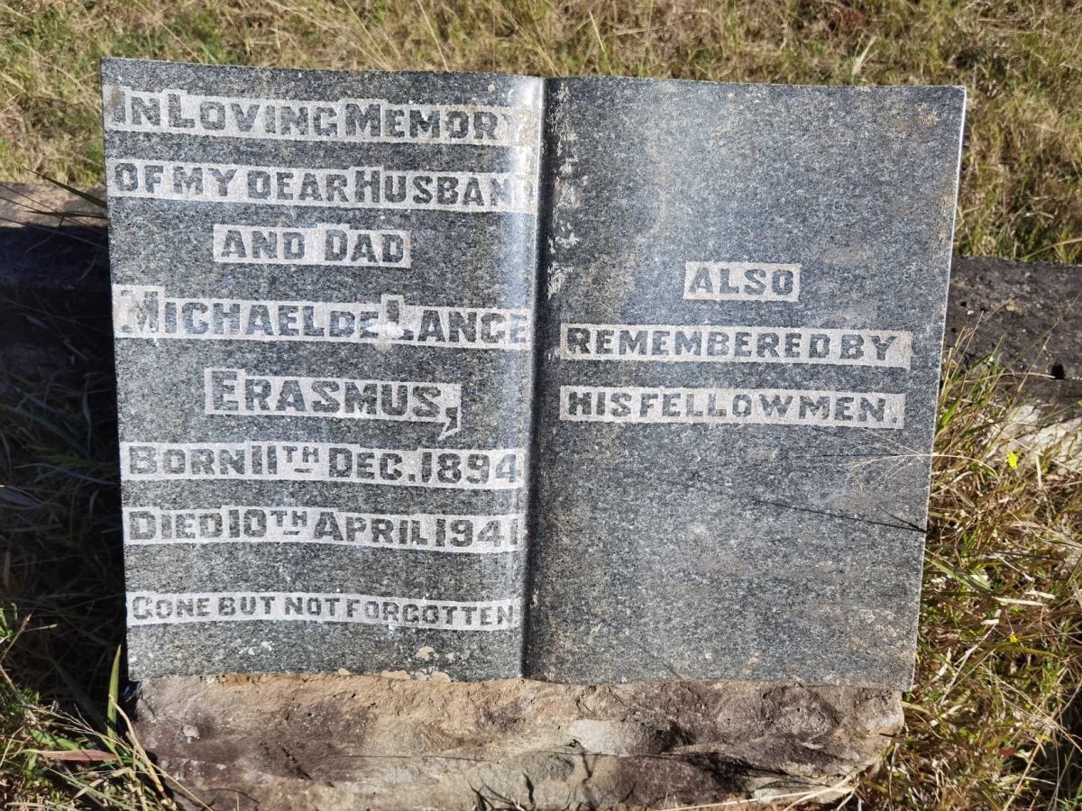 ERASMUS Michael De Lange 1894-1941