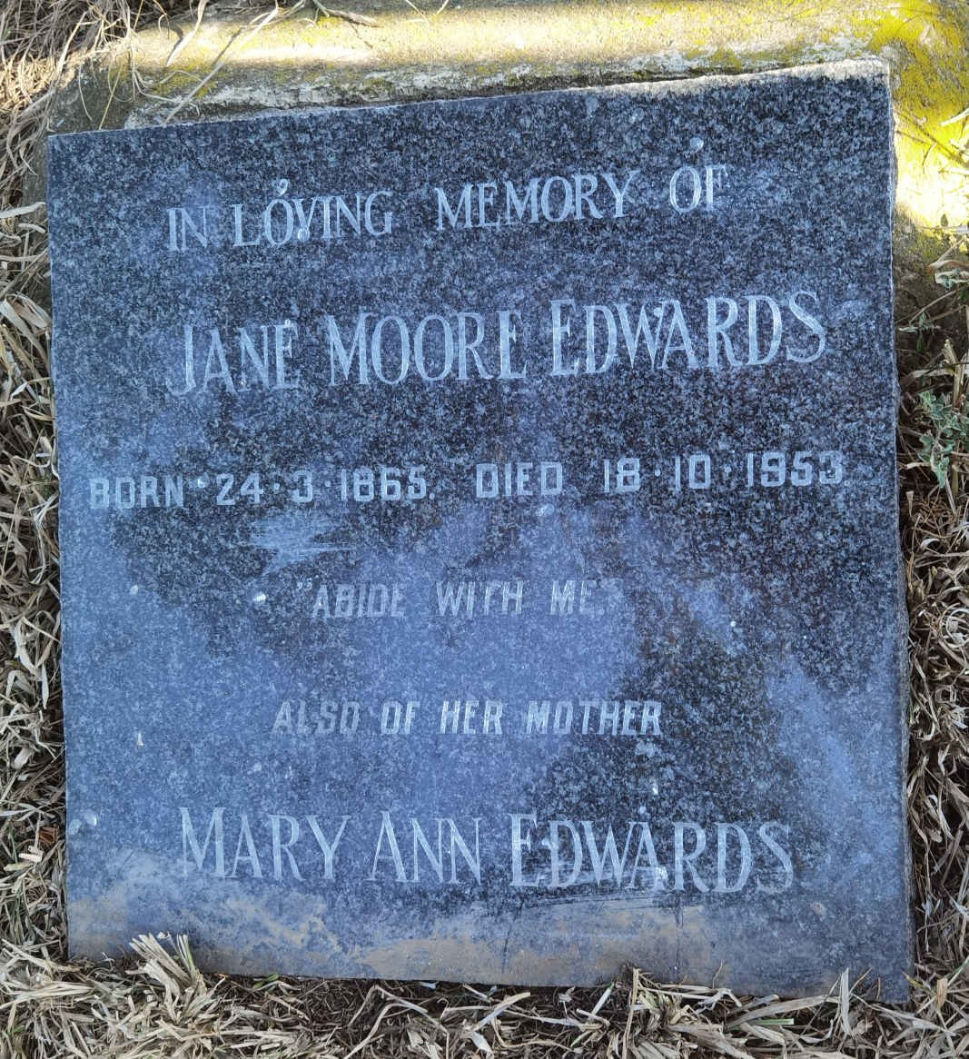 EDWARDS Jane Moore 1865-1953 :: EDWARDS Mary Ann