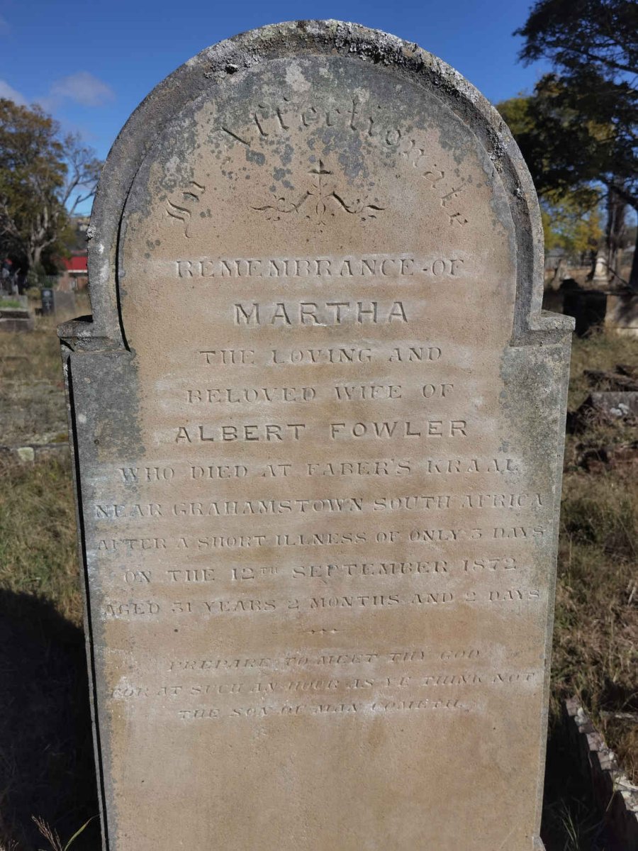 FOWLER Martha -1872