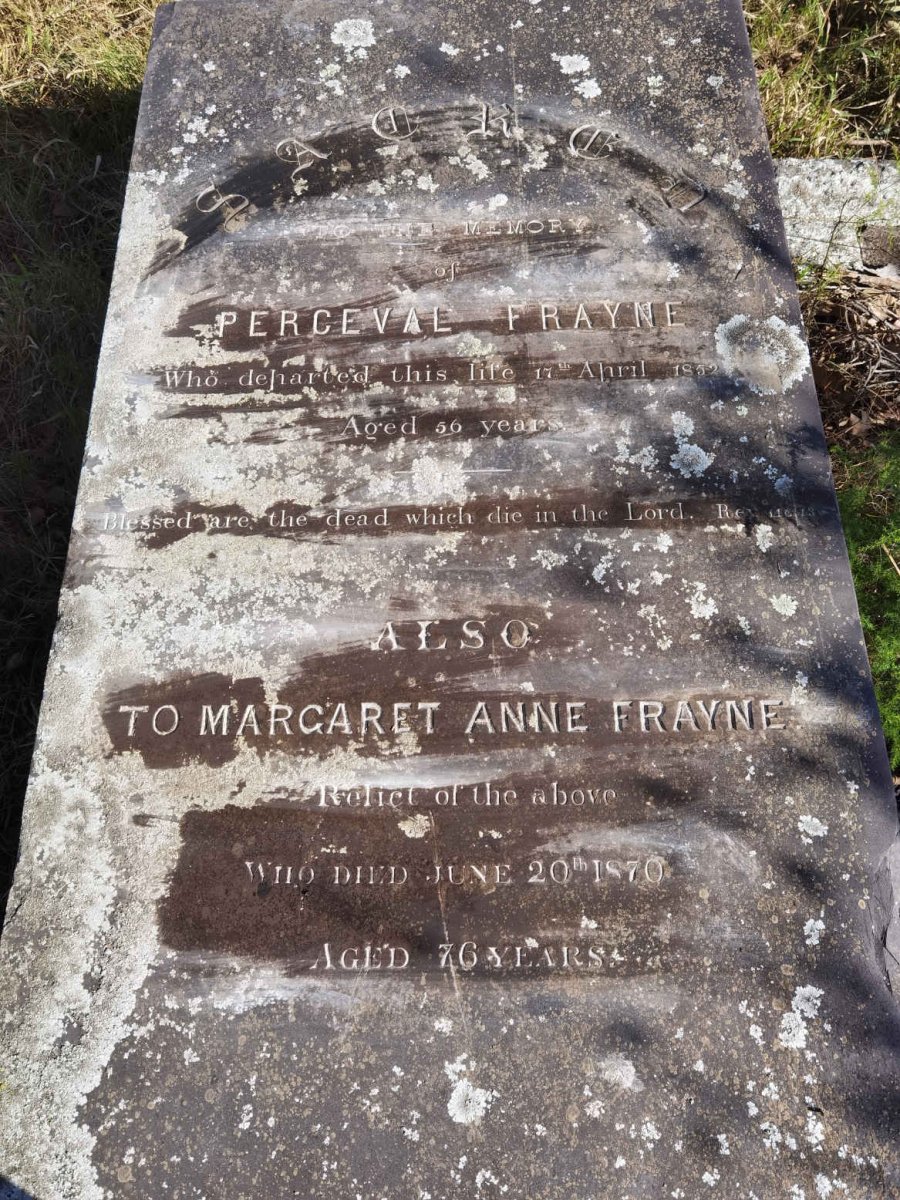 FRAYNE Perceval -1852 &amp; Margaret Anne -1870