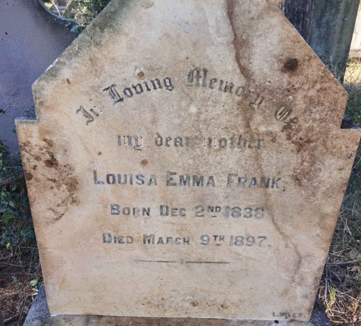 FRANK Louisa Emma 1838-1897