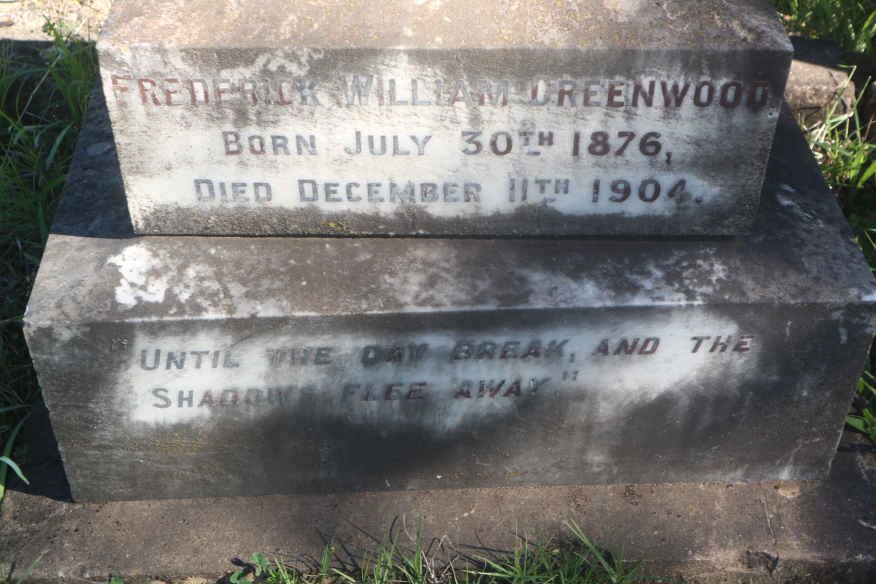 GREENWOOD Frederick William 1876-1904