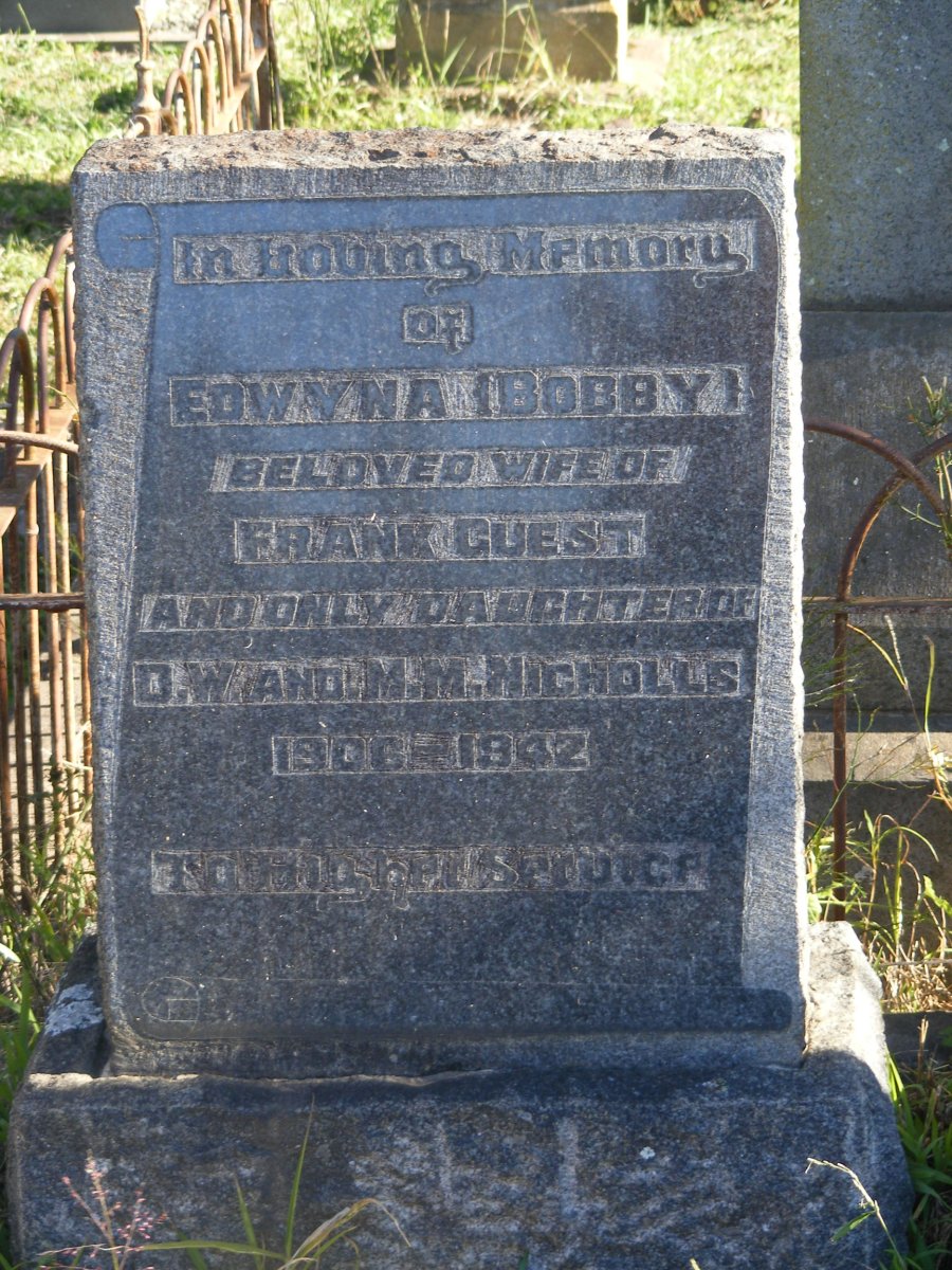 GUEST Edwyna nee NICHOLLS 1906-1942