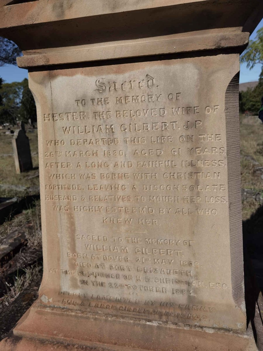 GILBERT William 1808-1883 &amp; Hester -1880