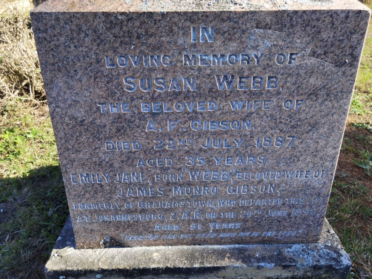 GIBSON Susan nee WEBB -1887 :: GIBSON Emily Jane nee WEBB -1896