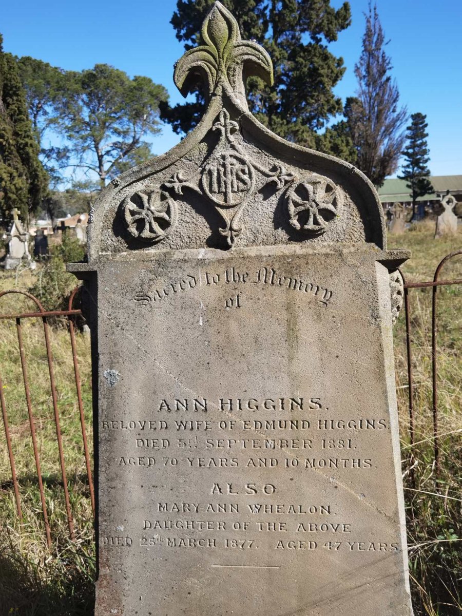 HIGGINS Ann -1881 :: WHEALON Mary-Ann -1877