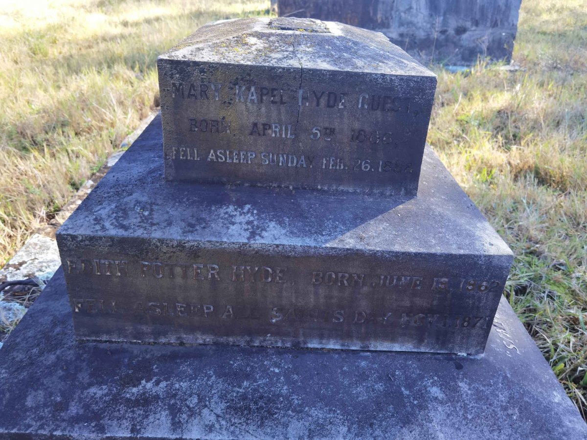 HYDE Edith Potter 1862-1871 :: GUEST Mary Kapel Hyde 1886-1888
