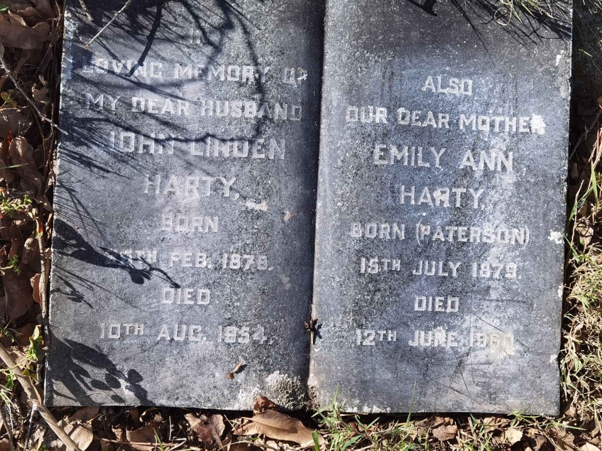 HARTY John Linden 1878-1954 &amp; Emily Ann PATERSON 1879-1960