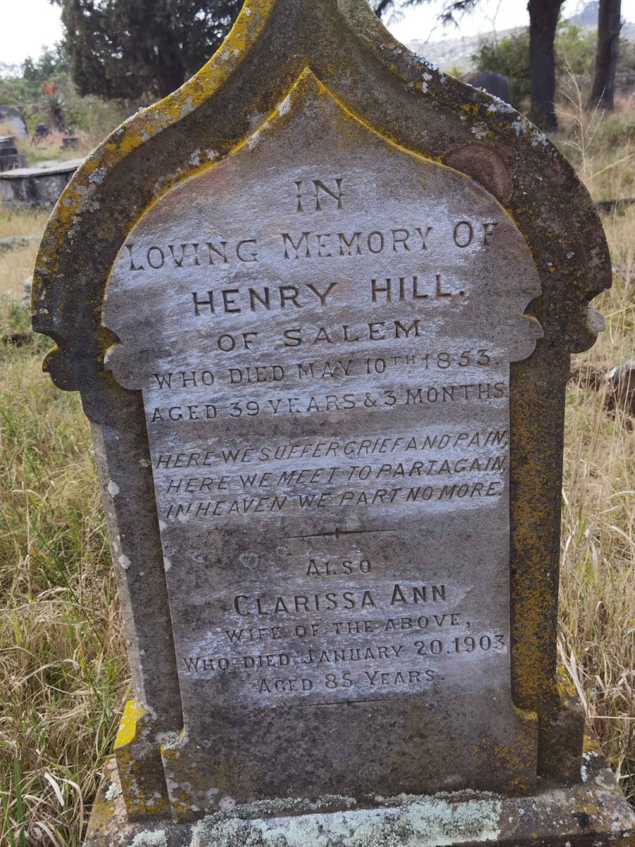 HILL Henry -1853 &amp; Clarissa Ann -1903