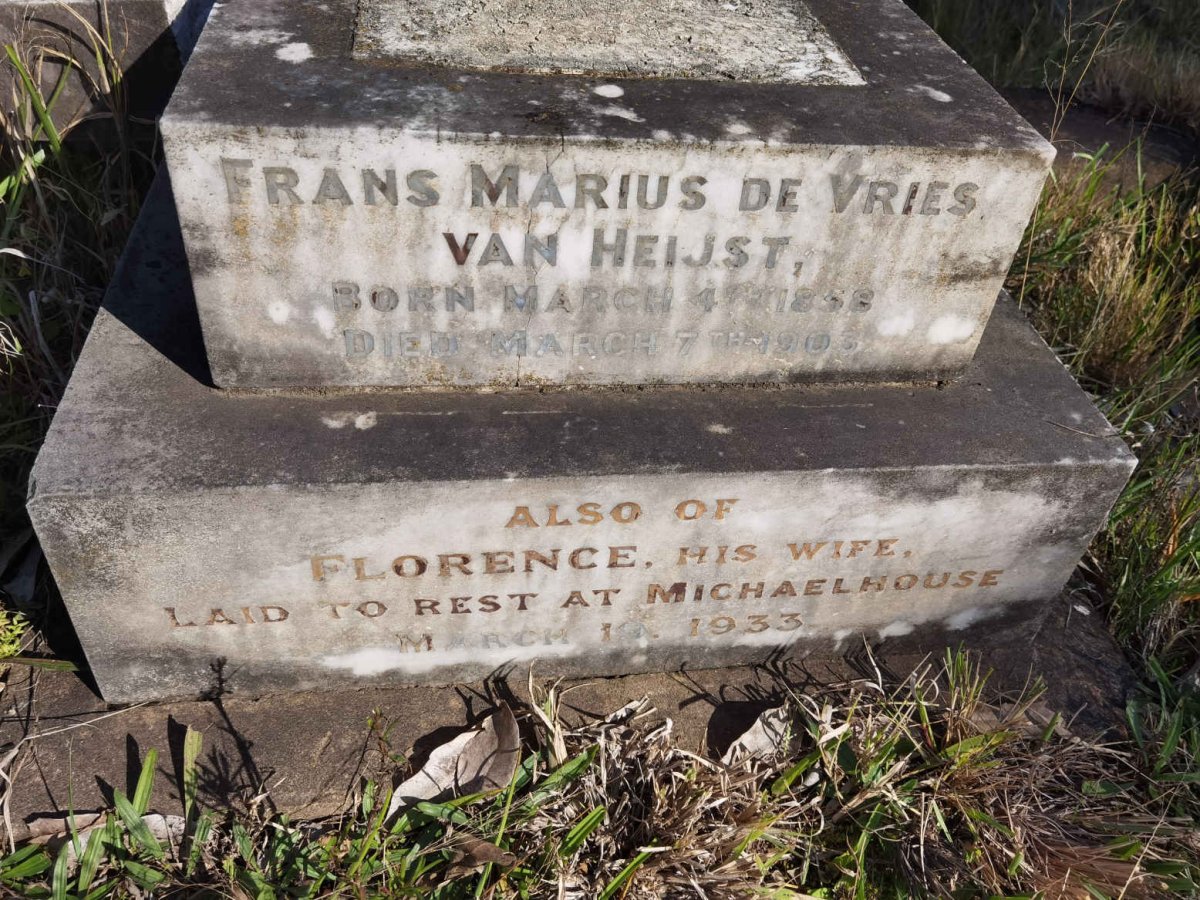 HEIJST Frans Marius de Vries, van 1858-1903 &amp; Florence -1933
