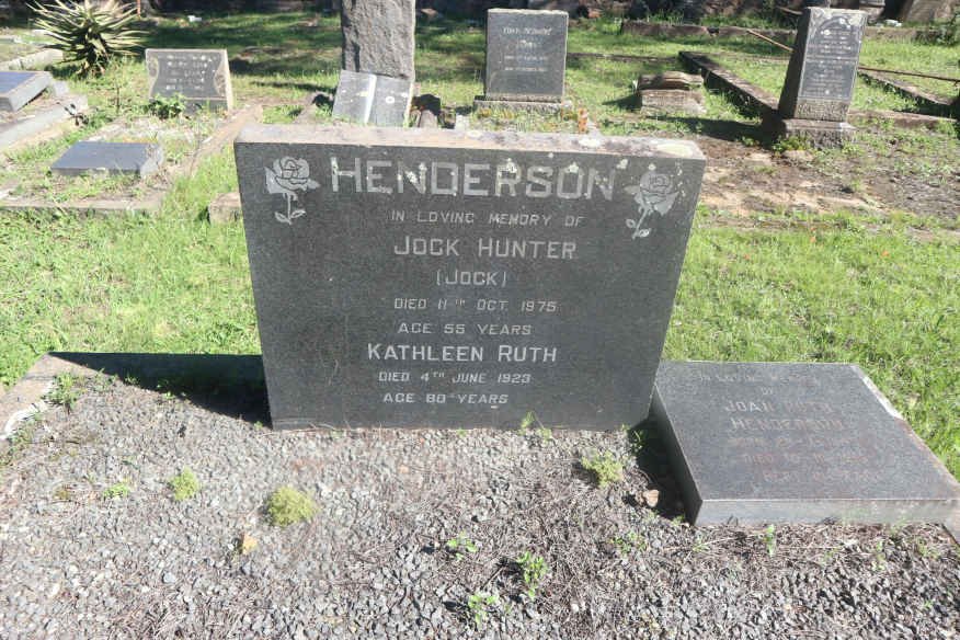 HENDERSON Jock Hunter -1975 &amp; Kathleen Ruth -1923 :: HENDERSON Joan ?