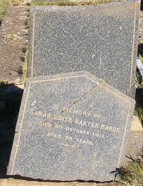 HARDS Sarah Edith Baxter -1911