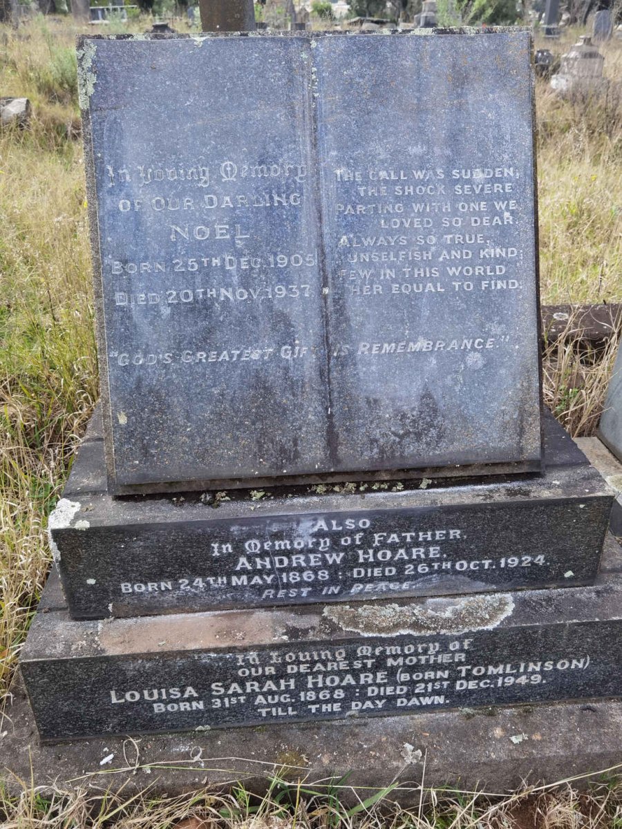 HOARE Andrew 1868-1924 & Louisa Sarah TOMLINSON 1868-1949 :: HOARE Noel 1905-1937