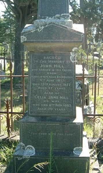 HILL John -1877 &amp; Celia Jane HILL -1883