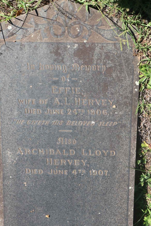 HERVEY Archibald Lloyd -1907 &amp; Effie -1906