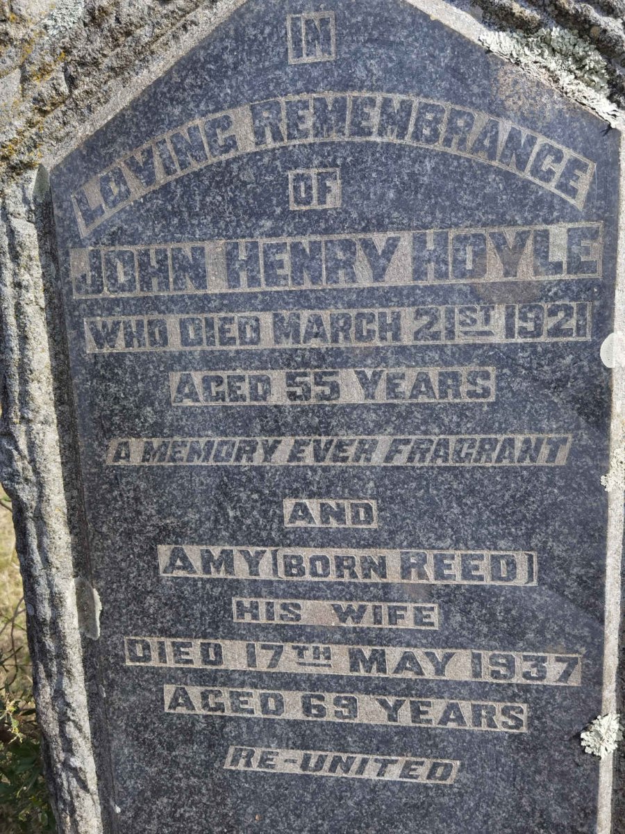 HOYLE John Henry -1921 &amp; Amy REED -1937