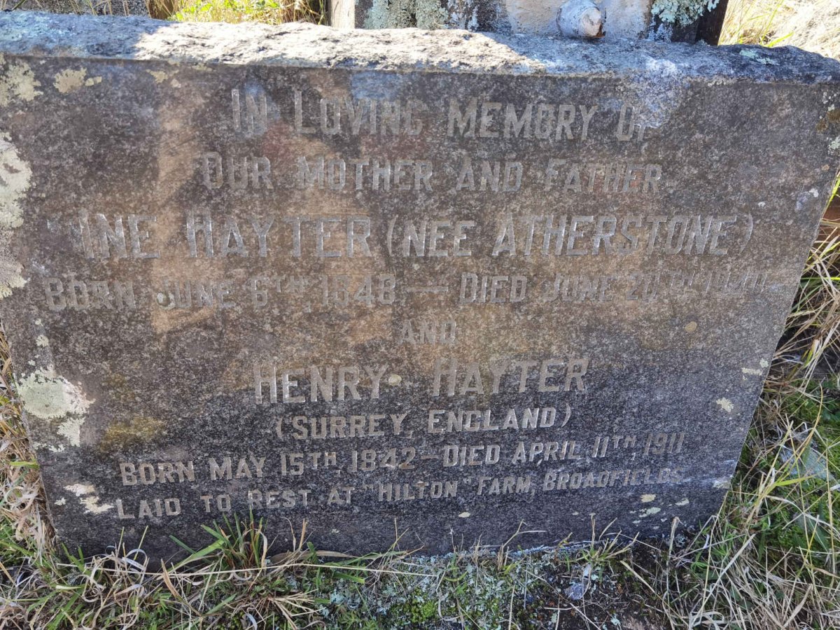 HAYTER Henry 1842-1911 &amp; Ine ATHERSTONE 1848-1940