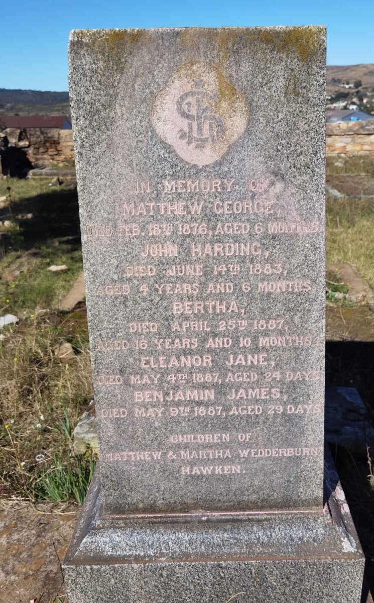HAWKEN Matthew George -1876  :: HAWKEN John Harding -1883 :: HAWKEN Bertha -1887 :: HAWKEN Eleanor Jane -1887 :: HAWKEN Benjamin James -1887