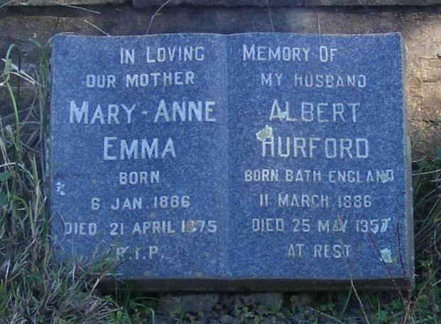 HURFORD Albert 1886-1957 &amp; Mary-Anne Emma 1886-1975