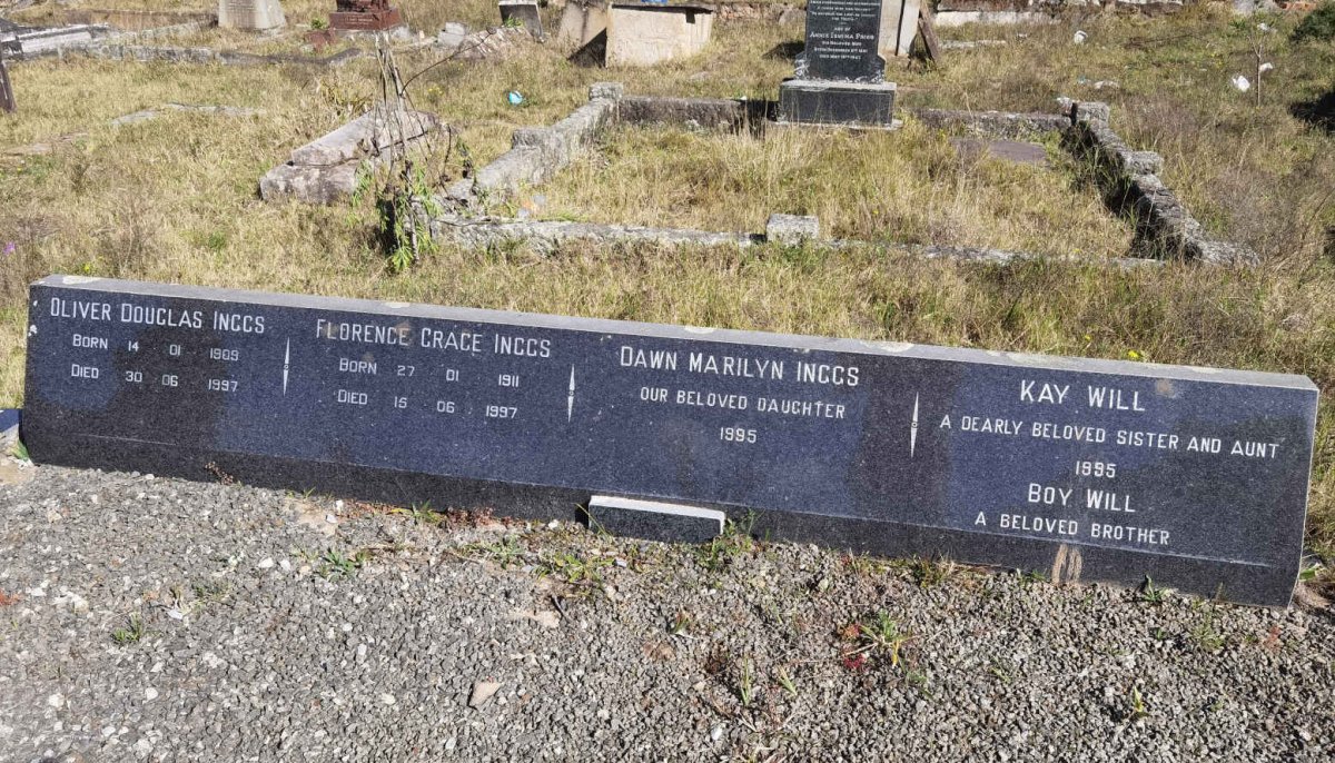 INGGS Oliver Douglas 1909-1997 &amp; Florence Grace 1911-1997 :: INGGS Dawn Marilyn -1995 :: WILL Kay -1995 :: WILL Boy -1995