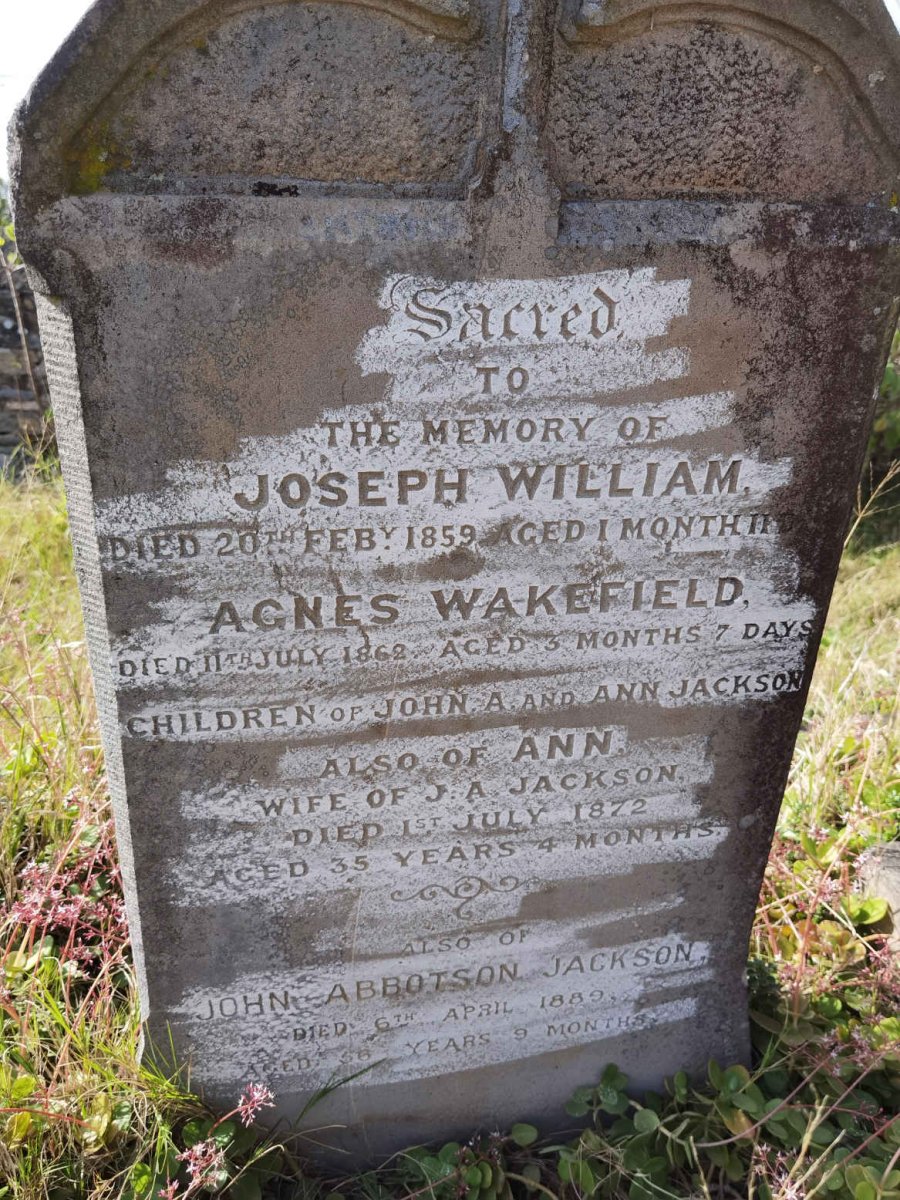 JACKSON John Abbotson -1889 &amp; Ann -1872 :: JACKSON Joseph William -1859 :: JACKSON Agnes Wakefield -1862