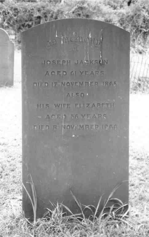 JACKSON Joseph -1865 &amp; Elizabeth  -1866