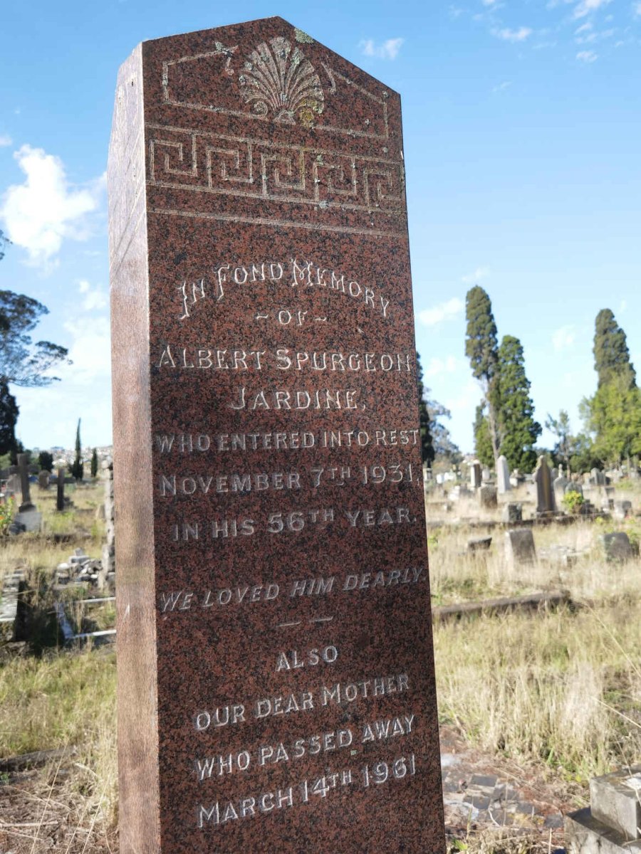JARDINE Albert Spurgeon -1931 &amp; ? -1961