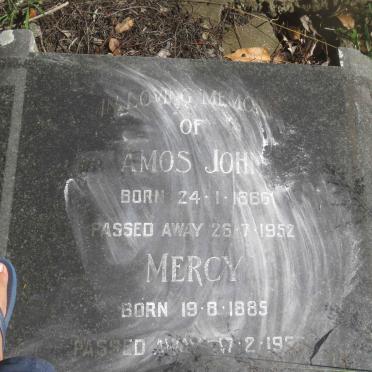 JOHN Amos 1886-1952 &amp; Mercy 1885-1955