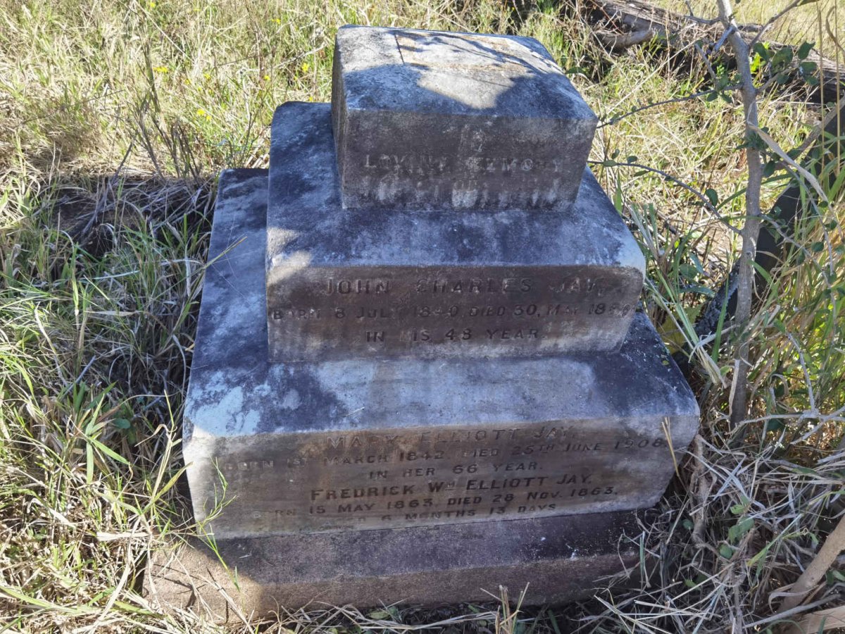 JAY John Charles 1840-1888 &amp; Mary Elliott 1842-1908 :: JAY Frederick Wm Elliott 1863-1863