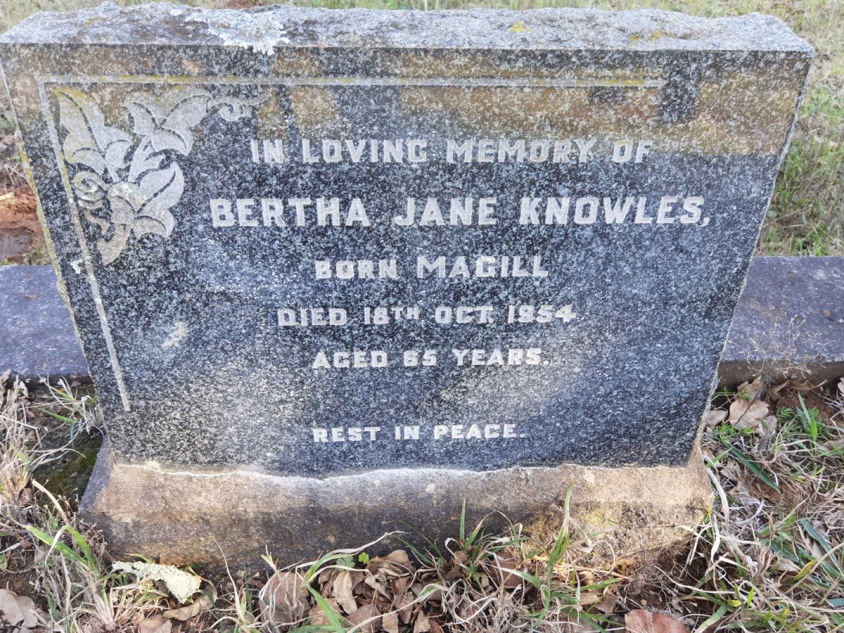KNOWLES Bertha Jane nee MAGILL -1954