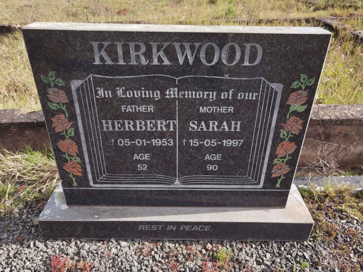 KIRKWOOD Herbert -1953 &amp; Sarah -1997