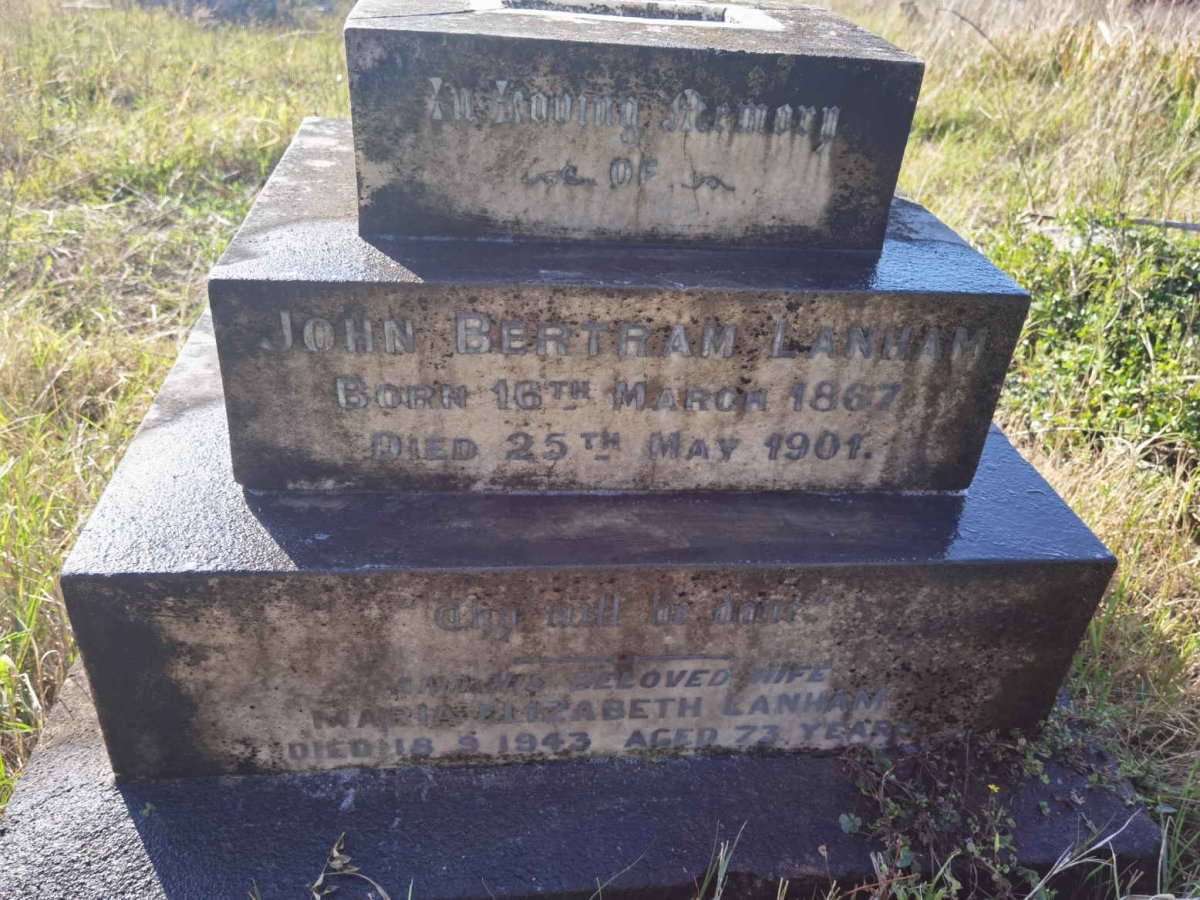 LANHAM Robert Bertram 1867-1901 &amp; Maria Elizabeth -1943