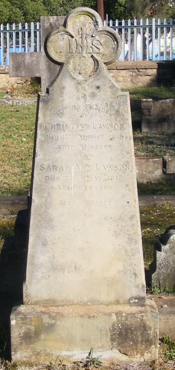 LAWSON Christian -1915 &amp; Sarah Ann -1917
