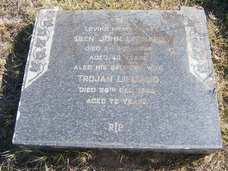 LIDDIARD Eben John -1926 &amp; Trojan -1952