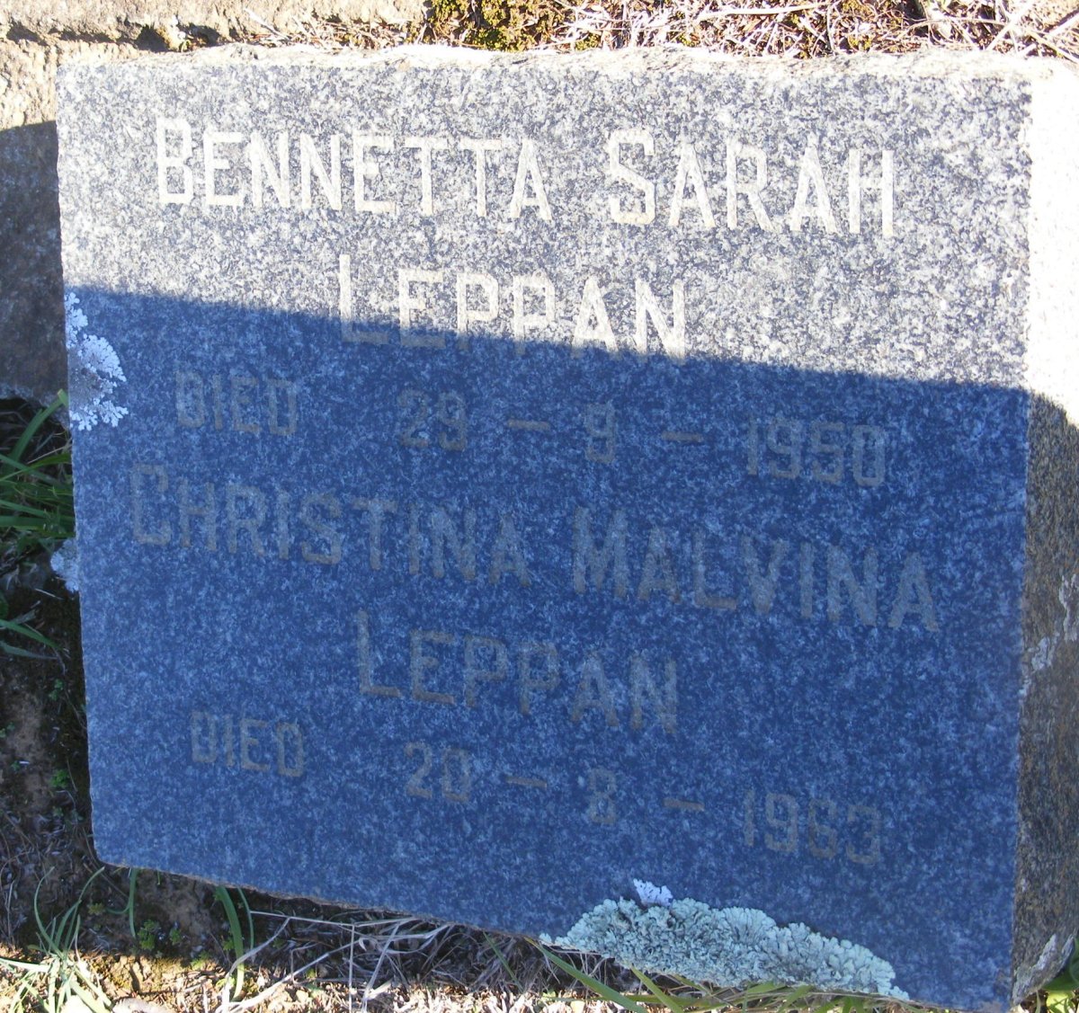 LEPPAN Benetta Sarah -1950 &amp; Christina Malvina -1953