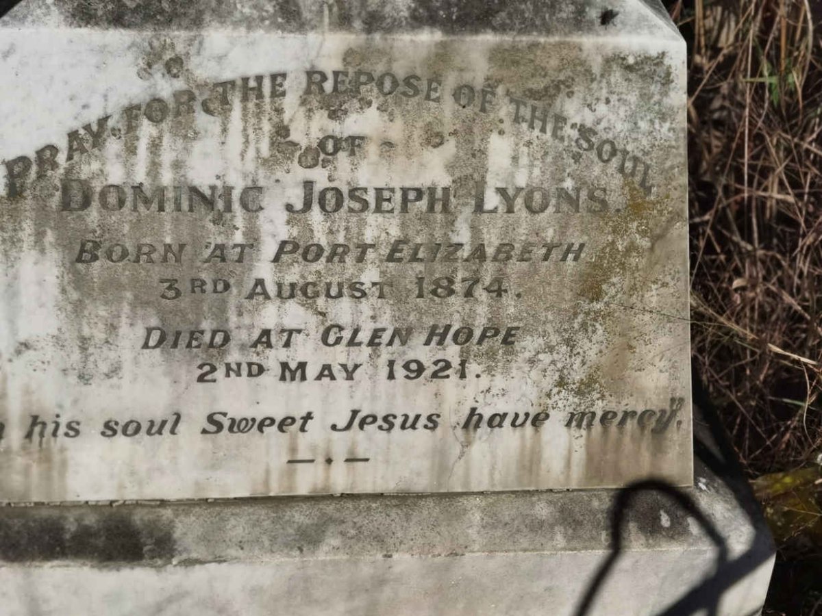 LYONS Dominic Joseph 1874-1921