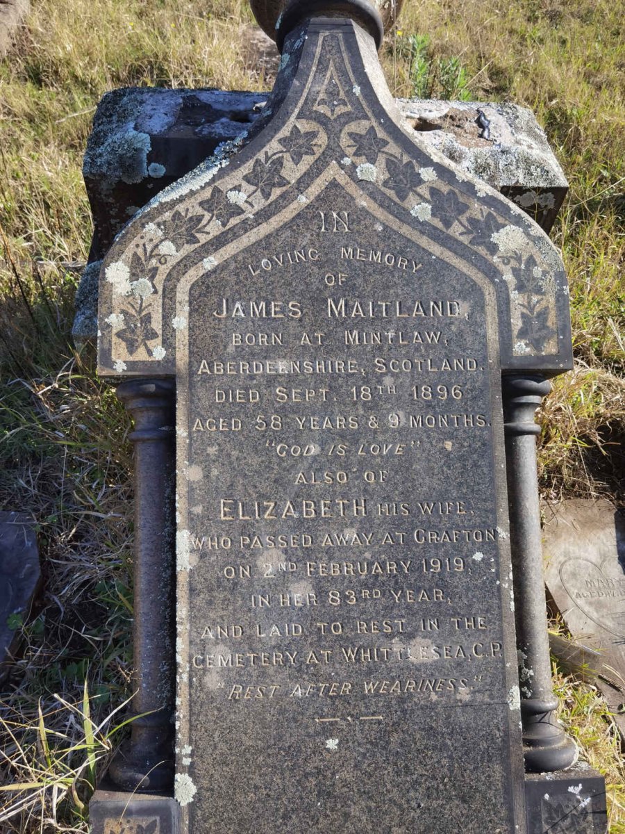 MAITLAND James -1896 &amp; Elizabeth -1919
