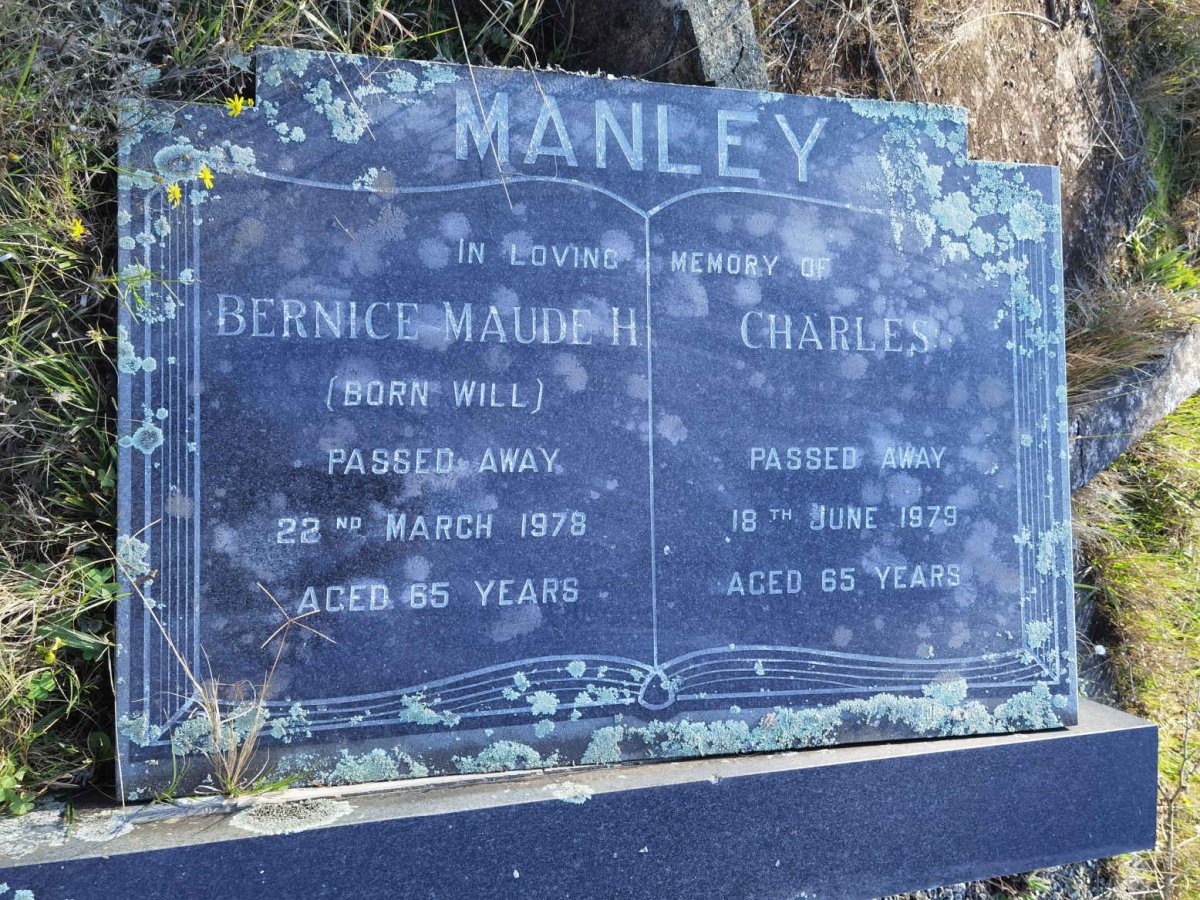 MANLEY Charles -1979 &amp; Bernice Maude H. WILL -1978