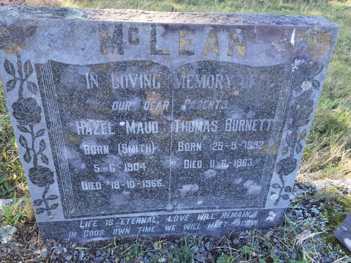 MCLEAN Thomas Burnett 1892-1963 &amp; Hazel Maud SMITH 1904-1966
