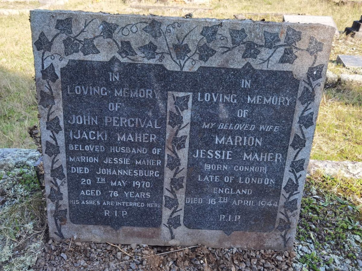 MAHER John Percival -1970 &amp; Marion Jessie CONNOR -1944