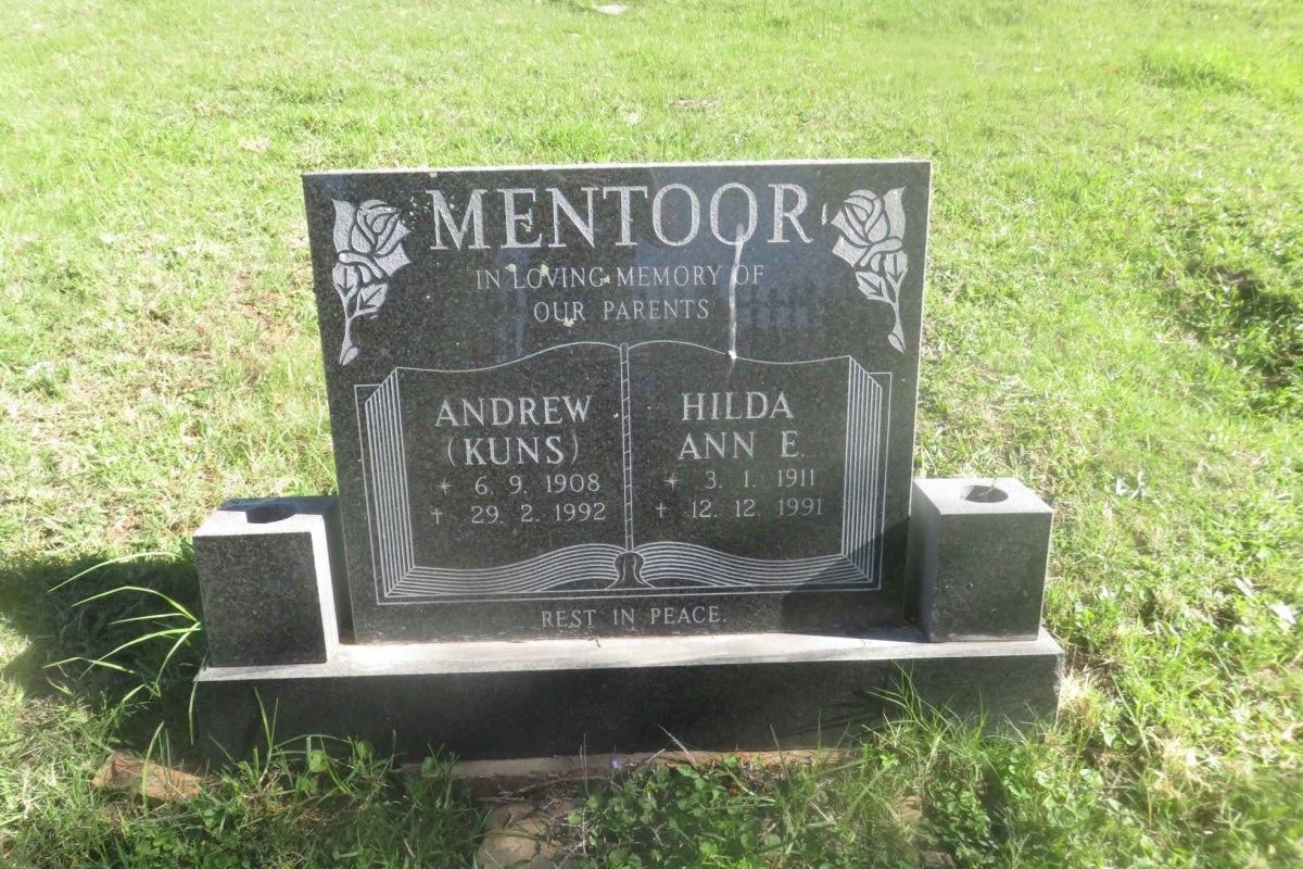 MENTOOR Andrew 1908-1992 &amp; Hilda Ann E. 1911-1991