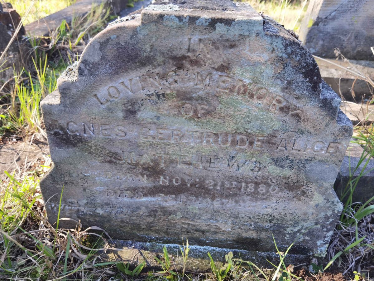MATTHEWS Agnes Gertrude Alice 1880-188?