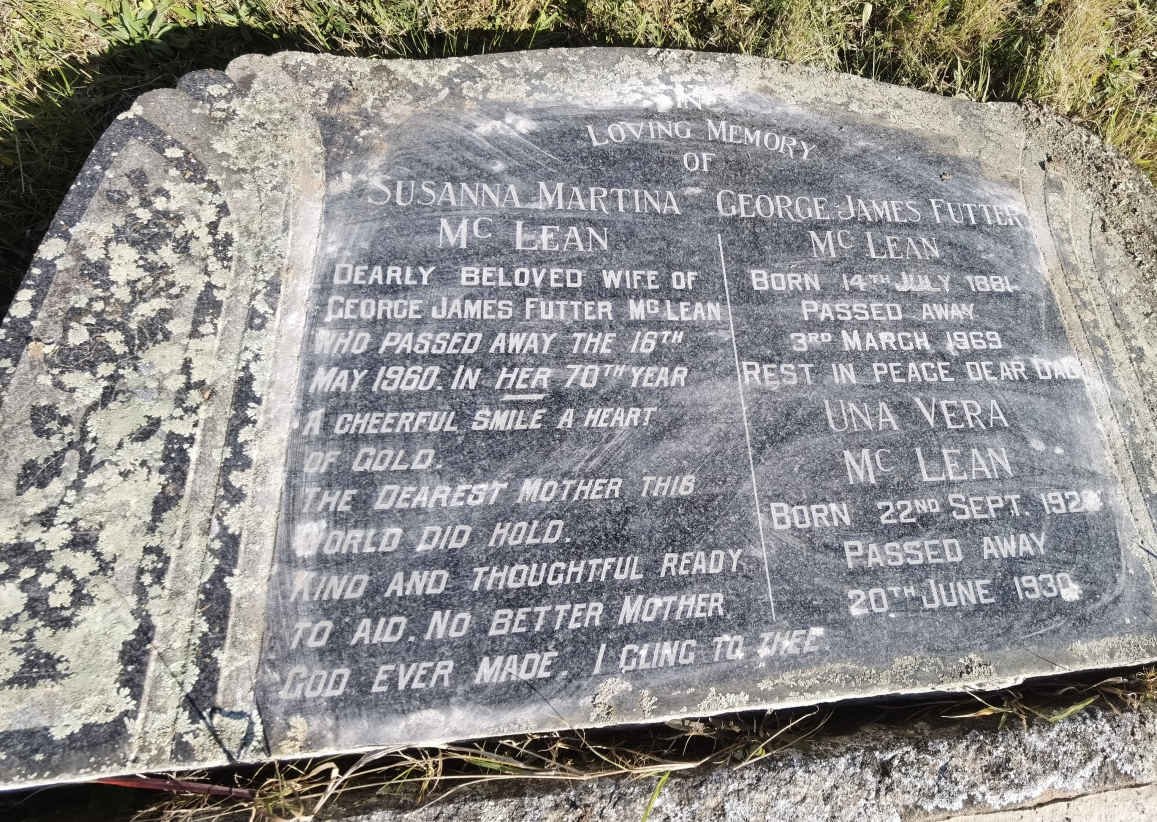 MCLEAN George James Futter 1881-1969 & Susanna Martina -1960 :: MCLEAN Una Vera 1929-1930