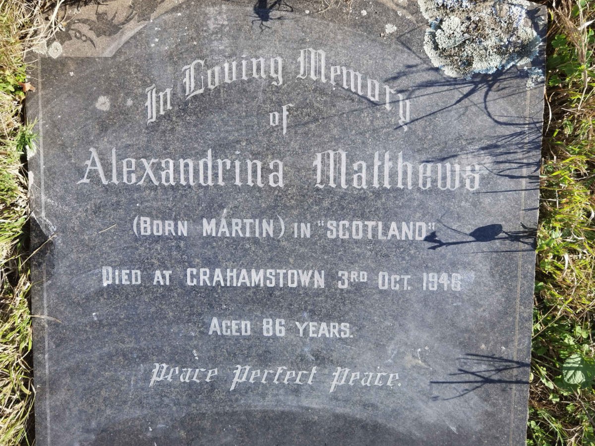 MATTHEWS Alexandrina nee MARTIN -1946