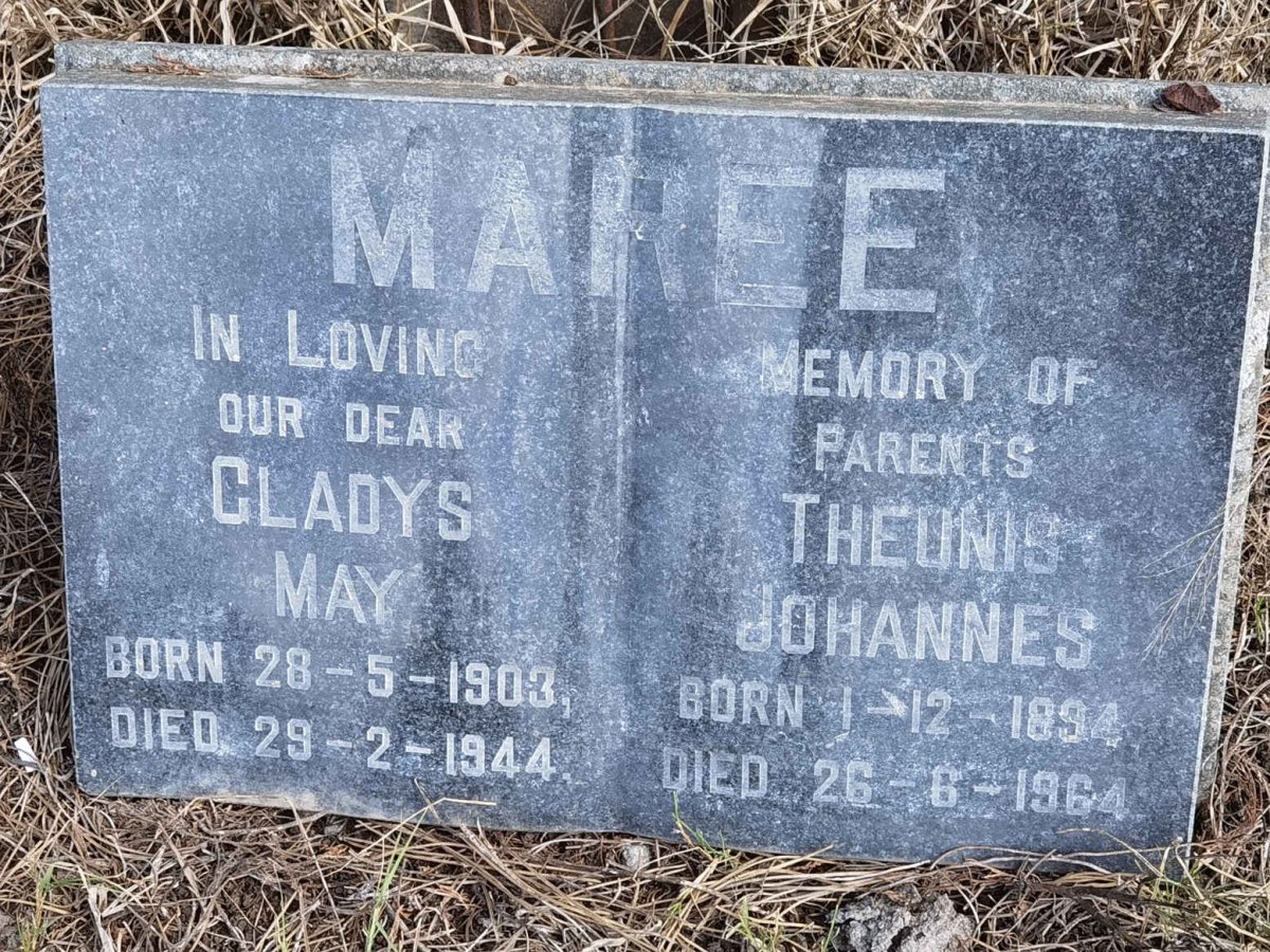 MAREE Theunis Johannes 1894-1964 &amp; Gladys May 1903-1944