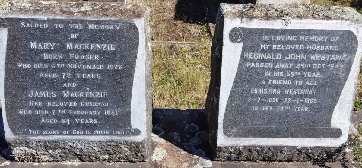 MACKENZIE James -1941 & Mary FRASER -1928 :: WESTAWAY Reginald John -1949 & Christina 1890-1969