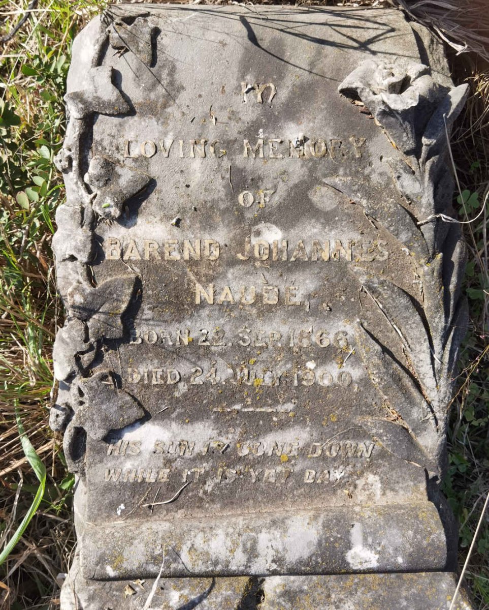 NAUDE Barend Johannes 1866-1900