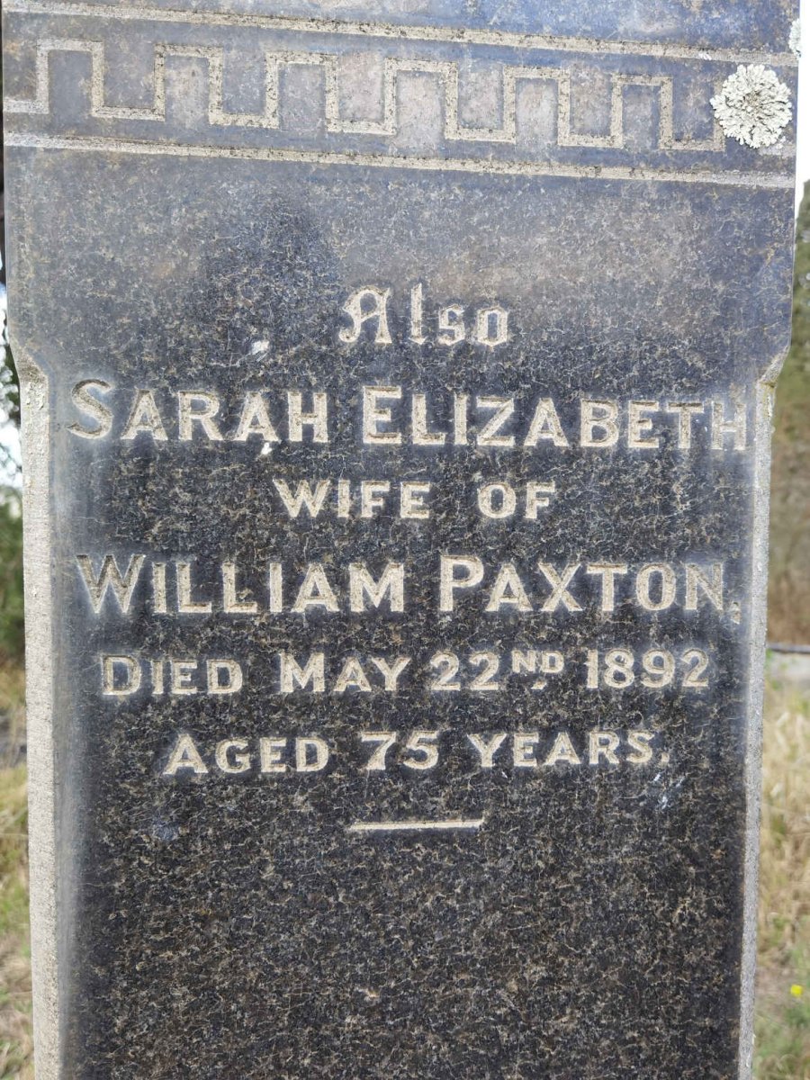 PAXTON Sarah Elizabeth -1892